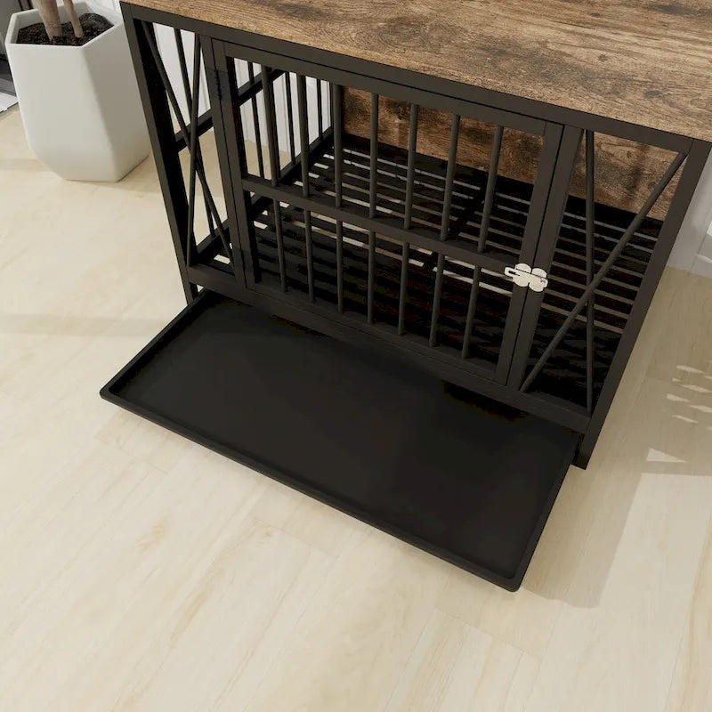 Dog Crate Furniture,32.67 Inches Dog Kennel for Dogs up to 70 lb,Removable Tray, Heavy-Duty Dog Cage End Table
